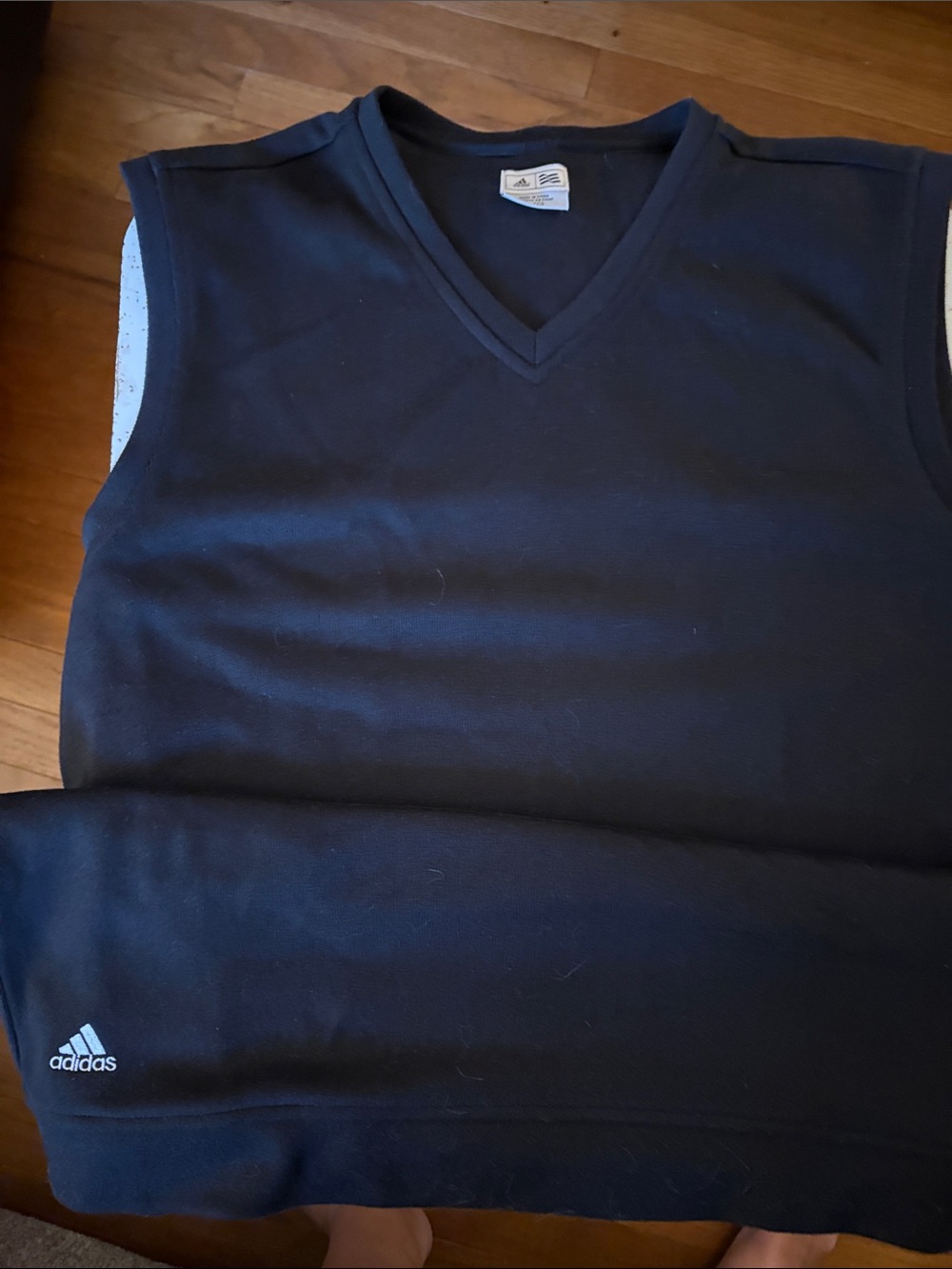 adidas Men’s Navy V‑Neck Sleeveless Jersey Top